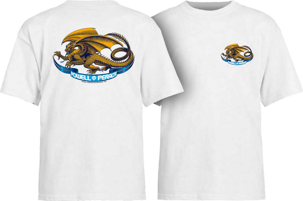 Powell Peralta Oval Dragon YOUTH T-shirt - White - Skate One