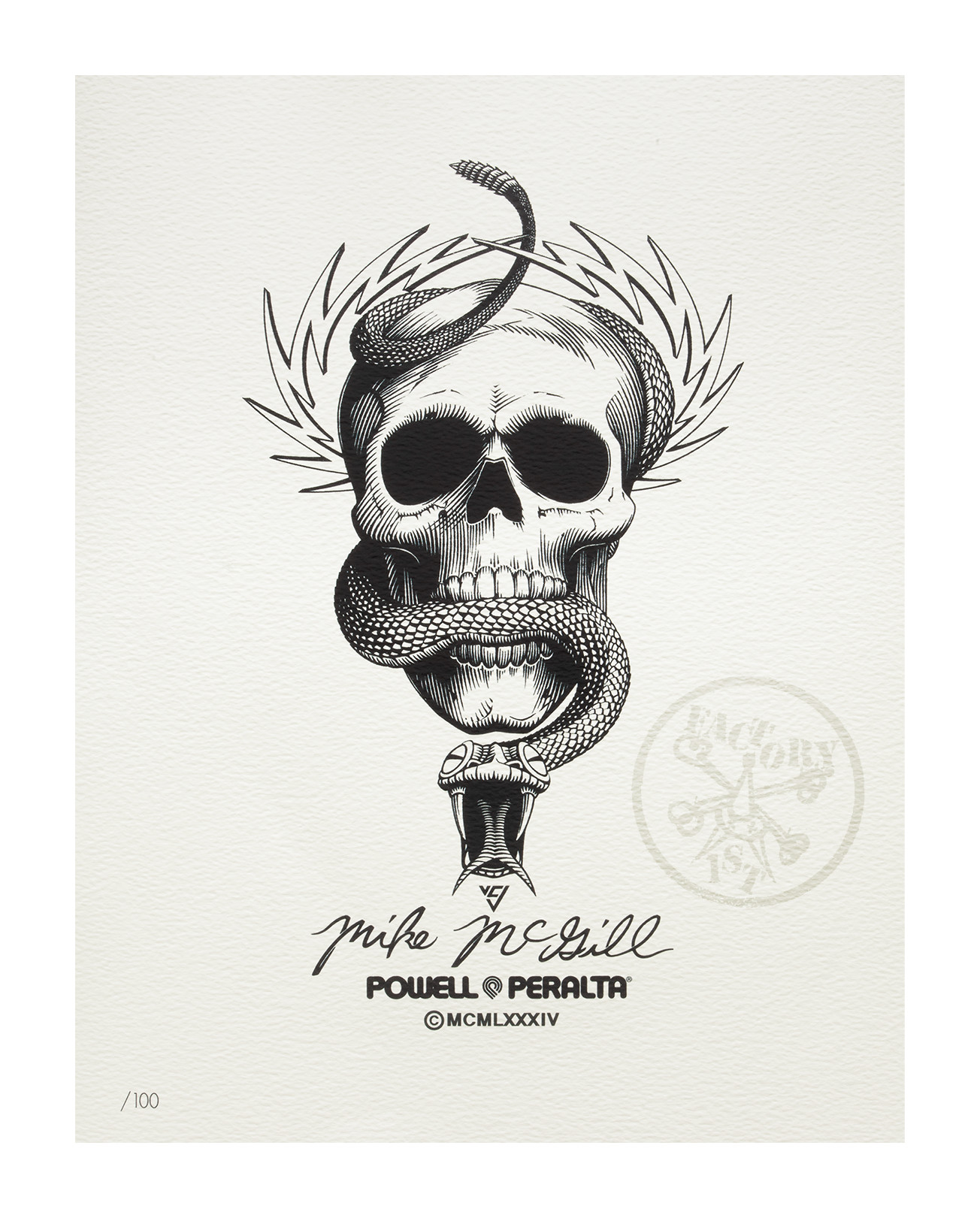 Powell Peralta McGill Skull & Snake Art Giclee Print 8 x 10