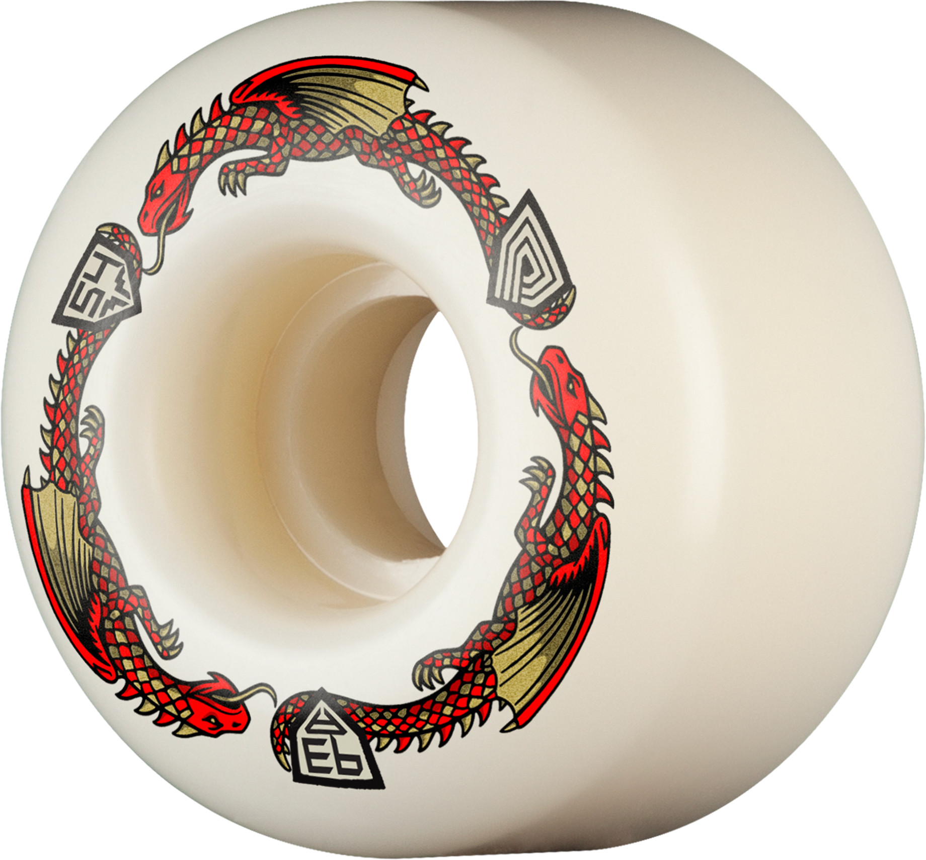 スケートボード Powell Peralta Dragon Formula 52mm 93A Powell Peralta Dragon 52mm X 31mm 93a White - CalStreets BoarderLabs