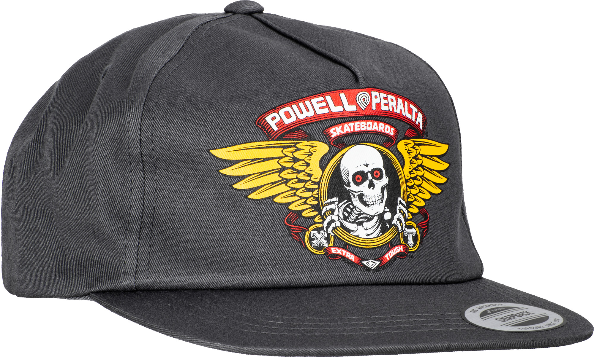スケートボード POWELL PERALTA WINGED RIPPER CAP 90s Powell Peralta Winged Ripper Snap Back Cap - Charcoal - Skate One