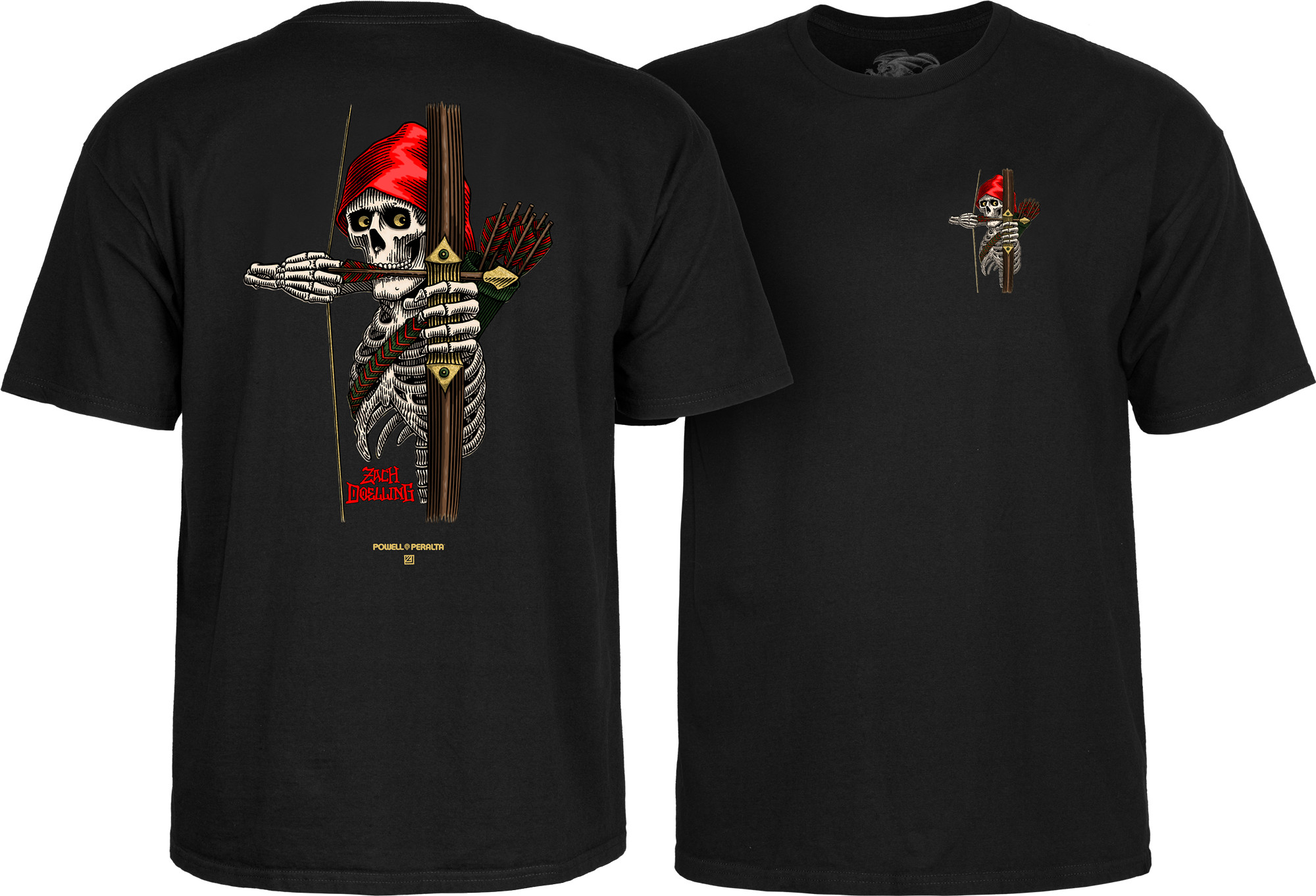 Powell Peralta Zach Doelling Archer T-Shirt Black - Skate One