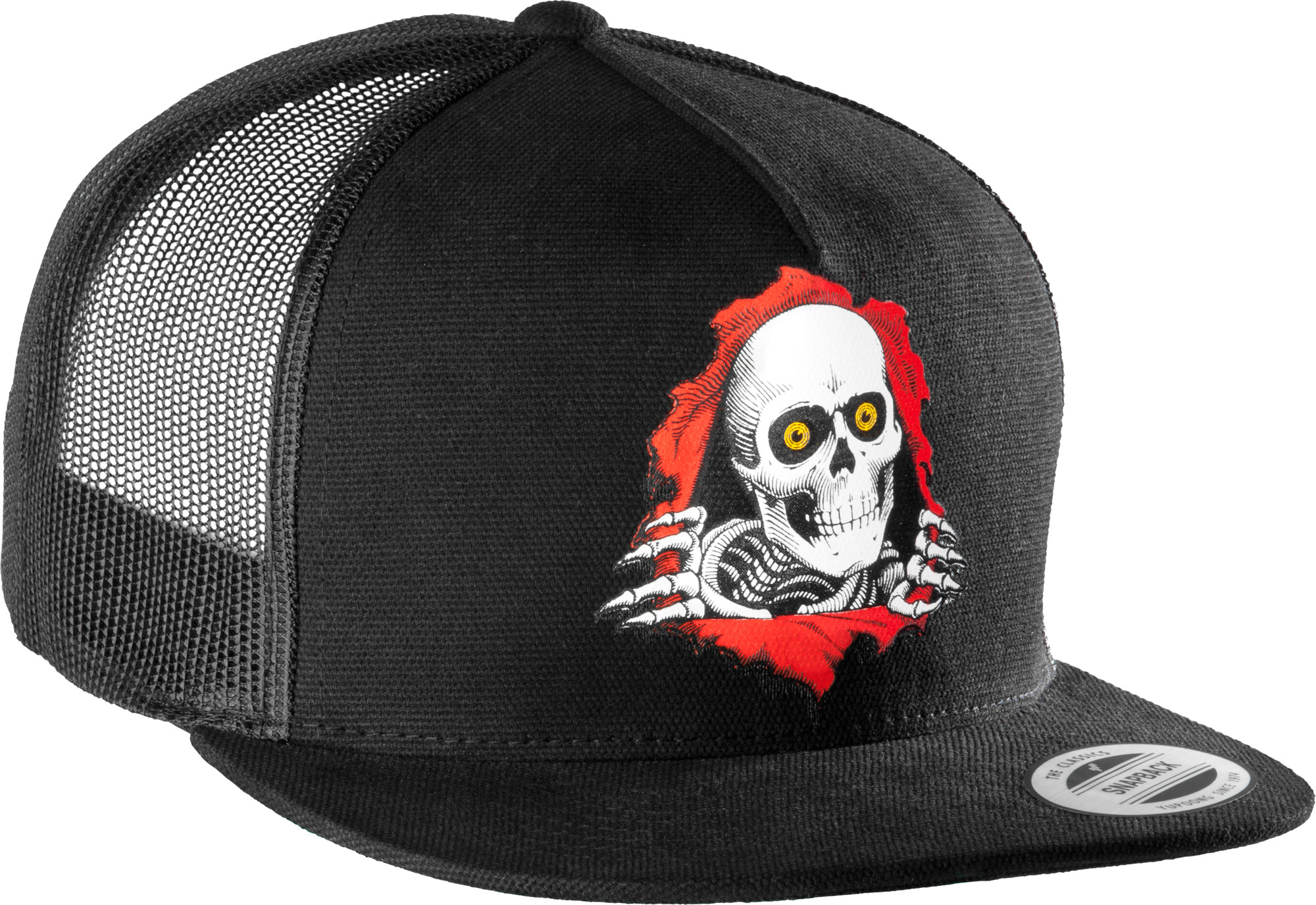 Powell Peralta Ripper Mesh Snap Back Cap - Black - Skate One