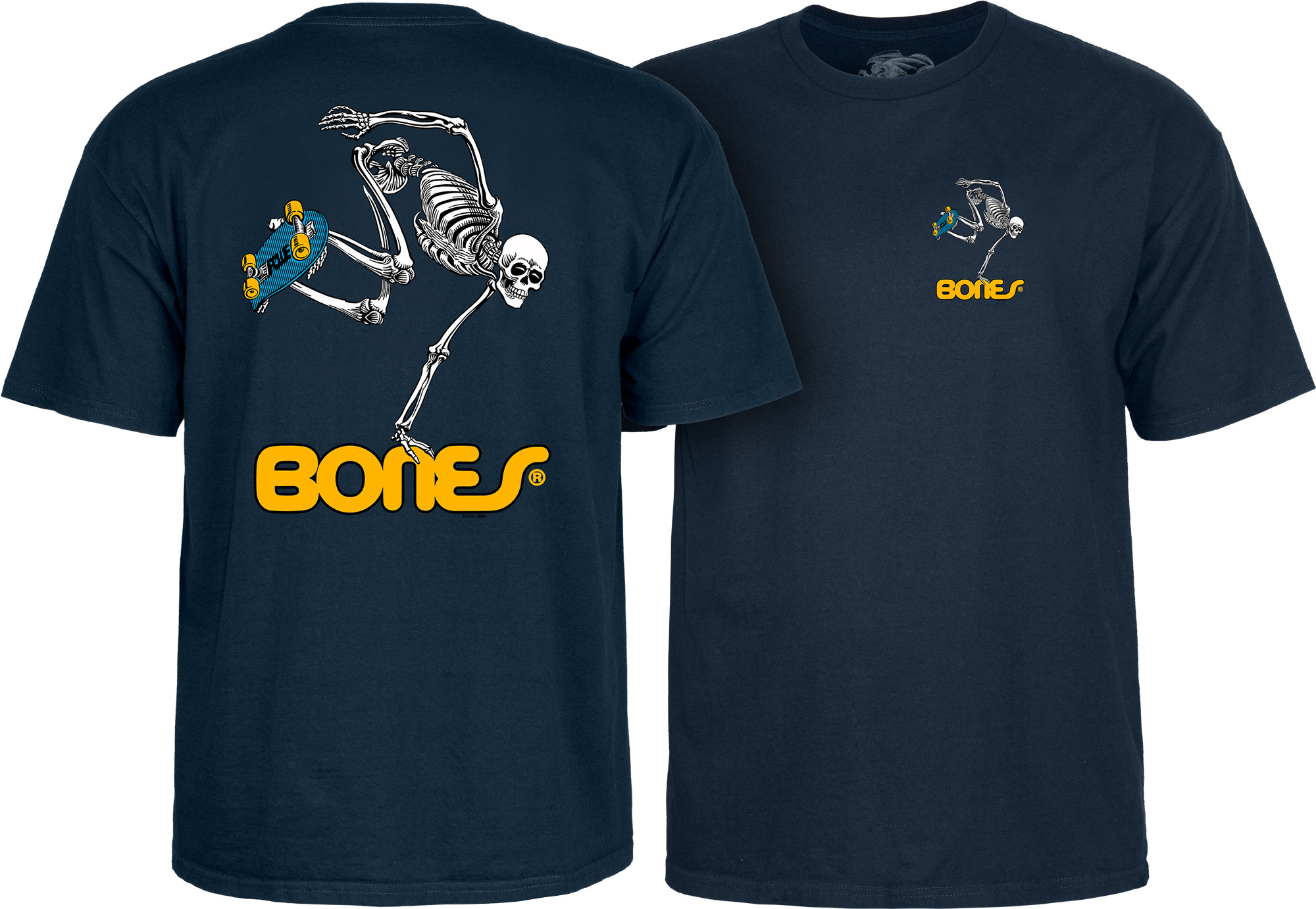 Powell Peralta Skateboarding Skeleton YOUTH T-shirt - Navy - Skate One