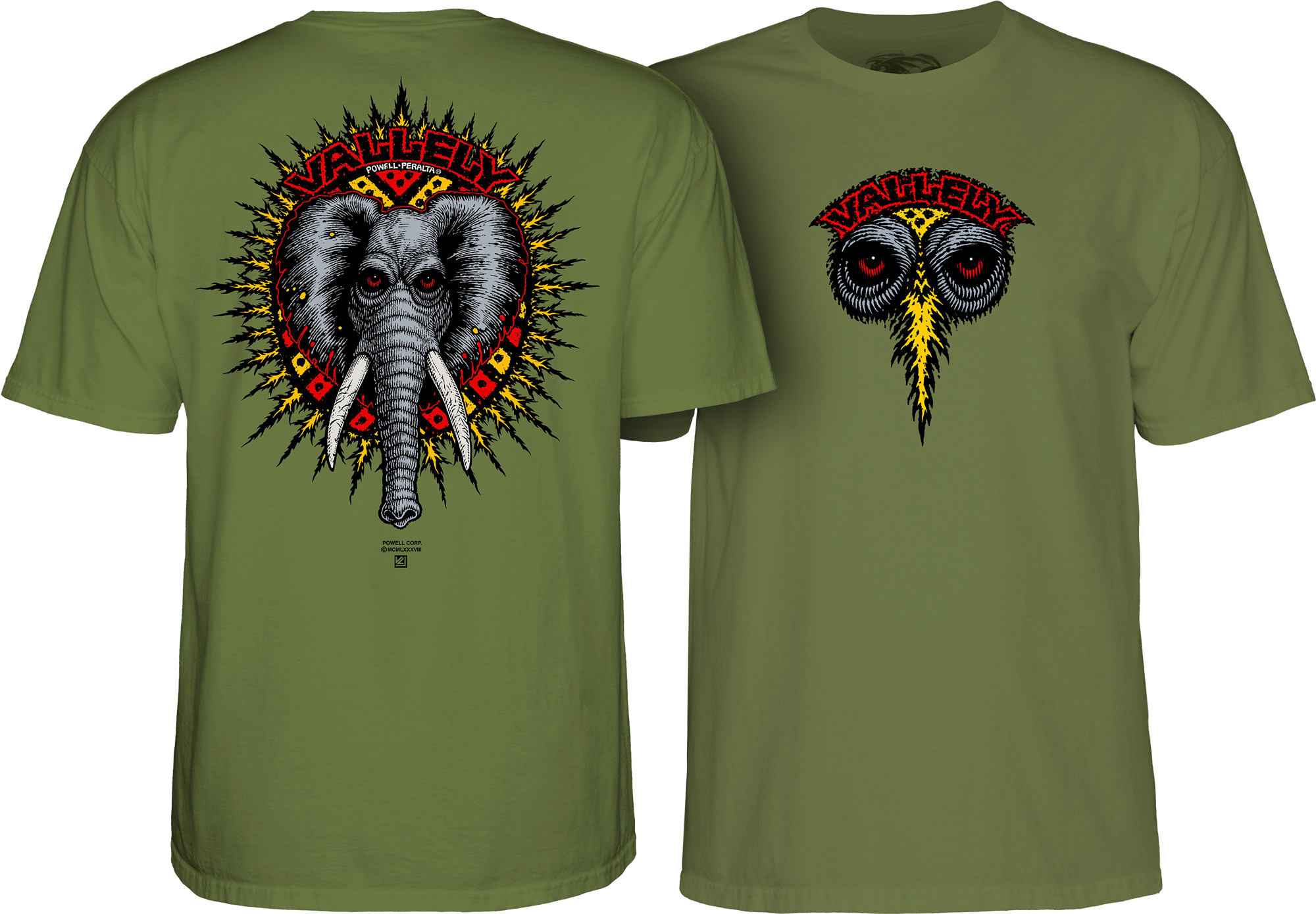 Powell Peralta Mike Vallely Elephant T-Shirt Military Green