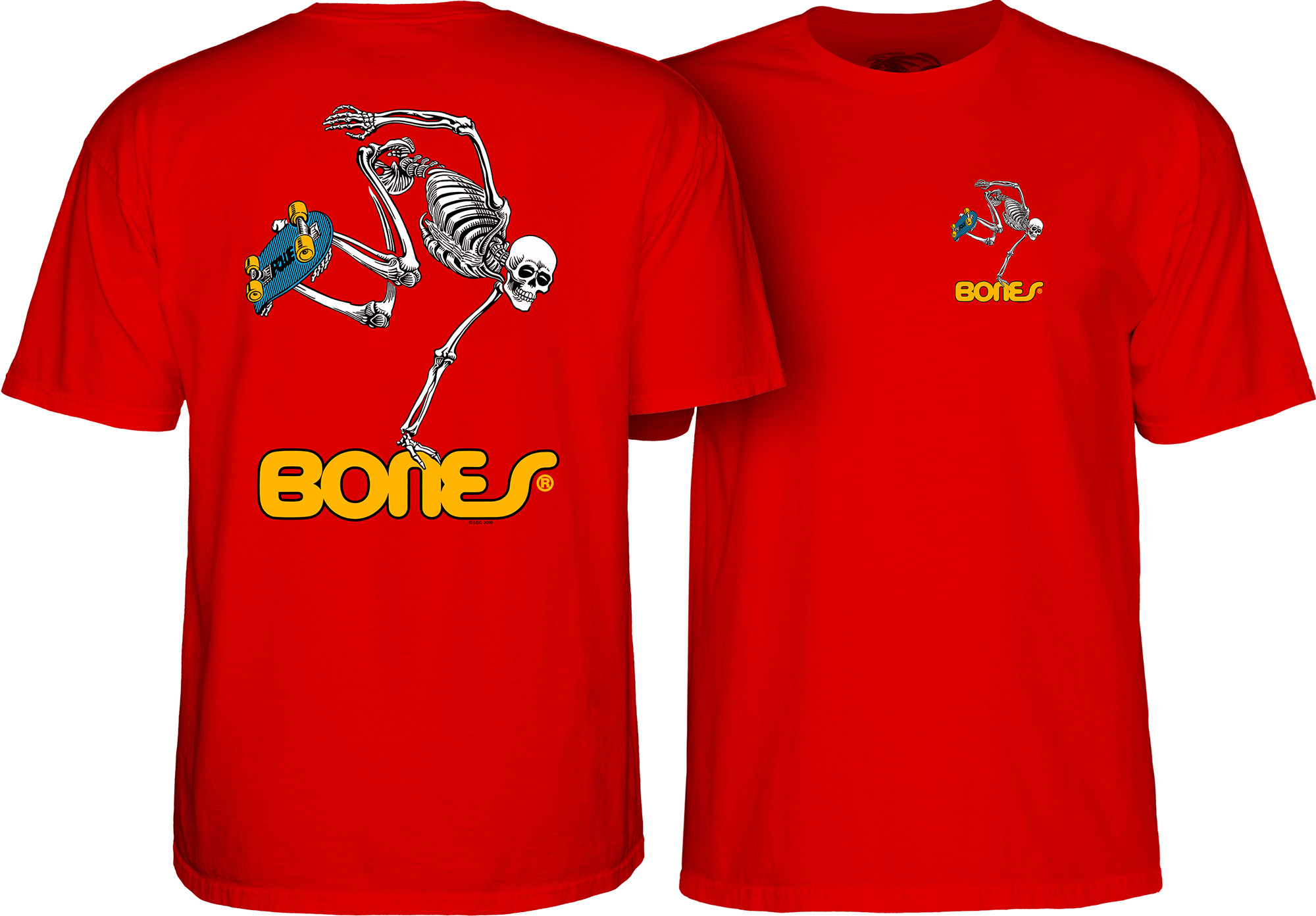 Powell Peralta Skateboarding Skeleton YOUTH T-shirt - Red - Skate One