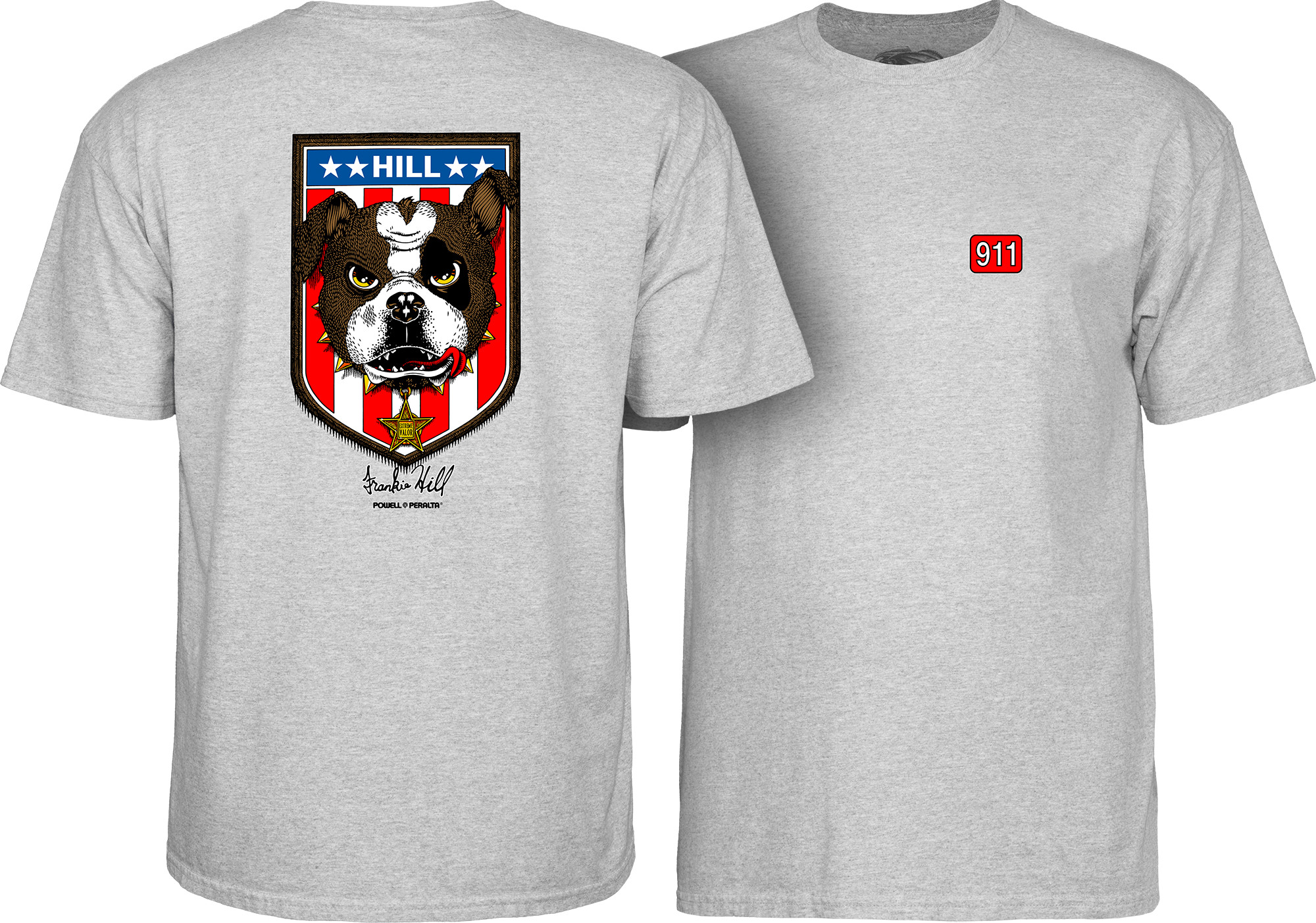 Powell Peralta Hill Bulldog T-Shirt Athletic Heather - Skate One