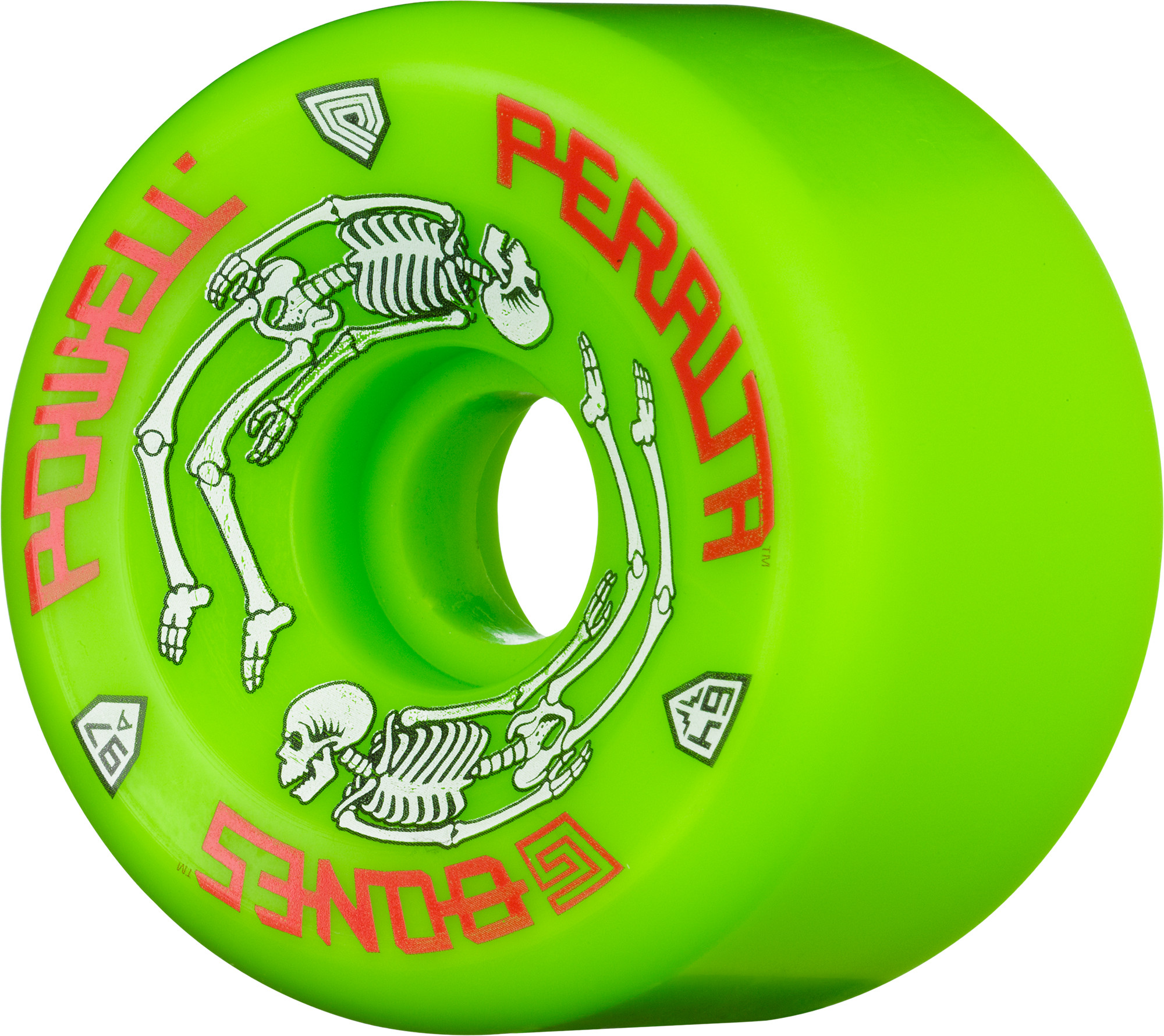 Powell Peralta G-Bones Skateboard Wheels 64mm 97a - Green (4 pack