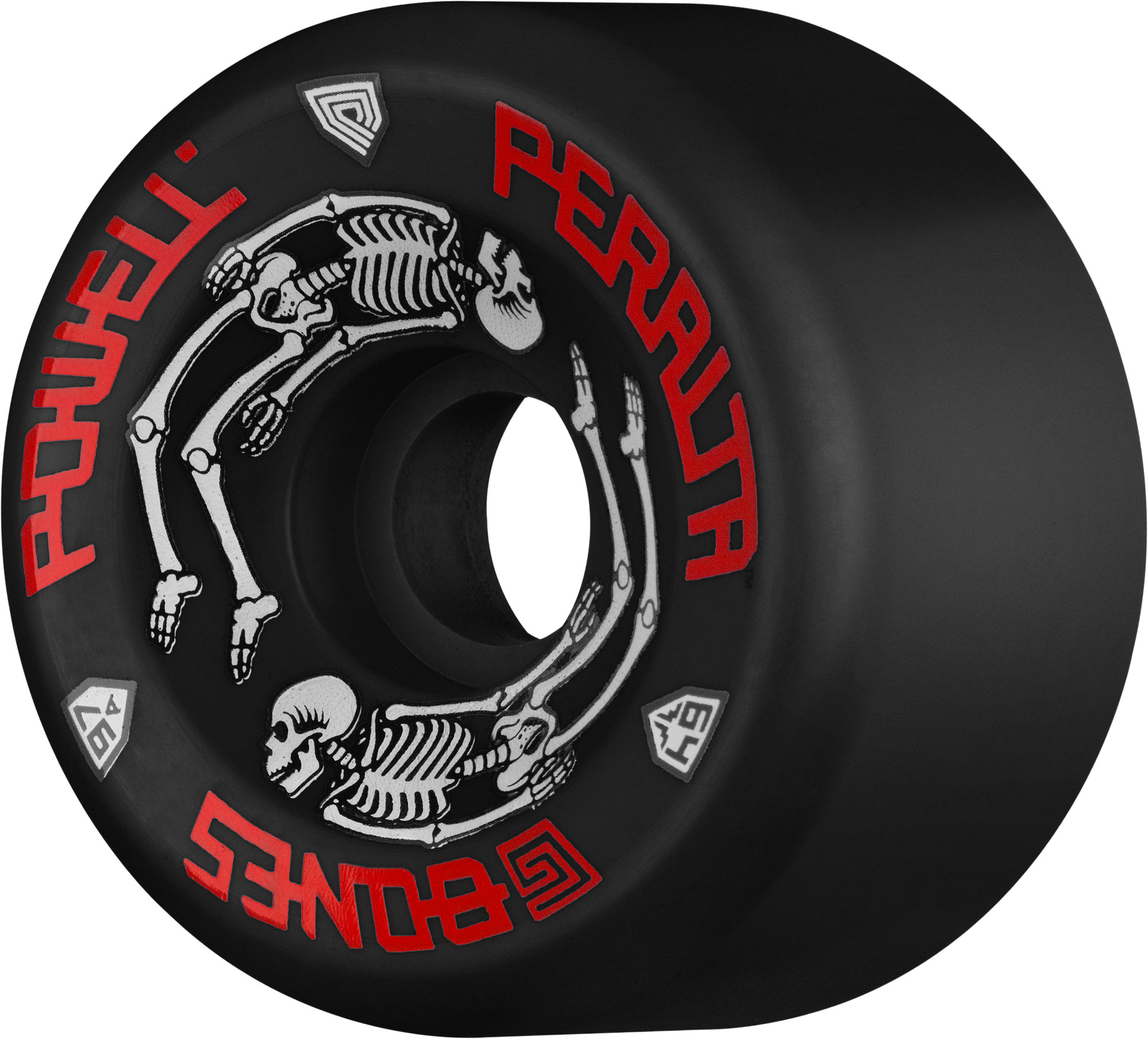 スケートボード 80's POWELL PERALTA OG Wheels Skateboard Powell Peralta G-Bones Skateboard Wheels 64mm 97a - Black (4 pack
