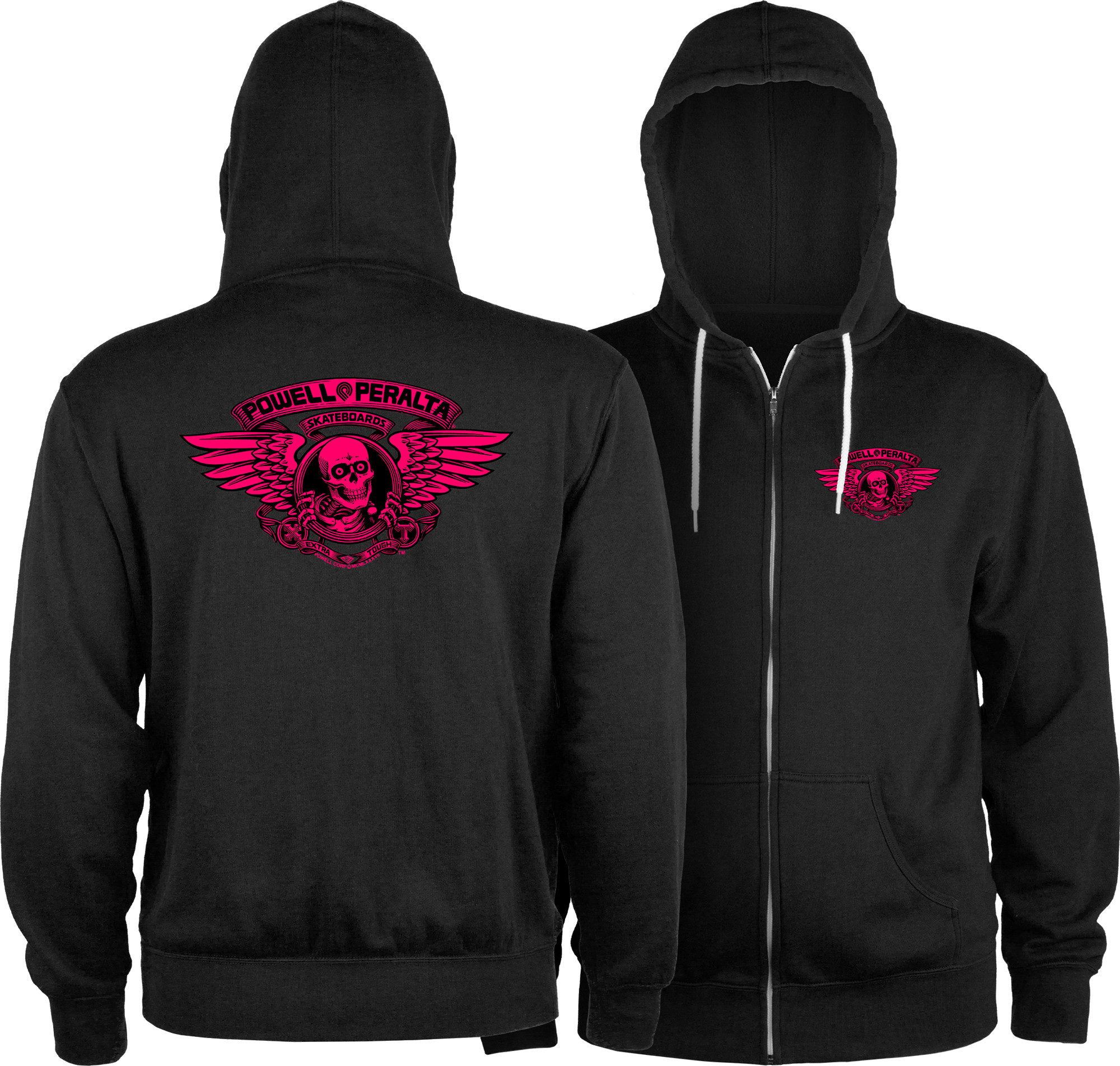 Powell Peralta Winged Ripper Lightweight Zip Hoodie Blacklight