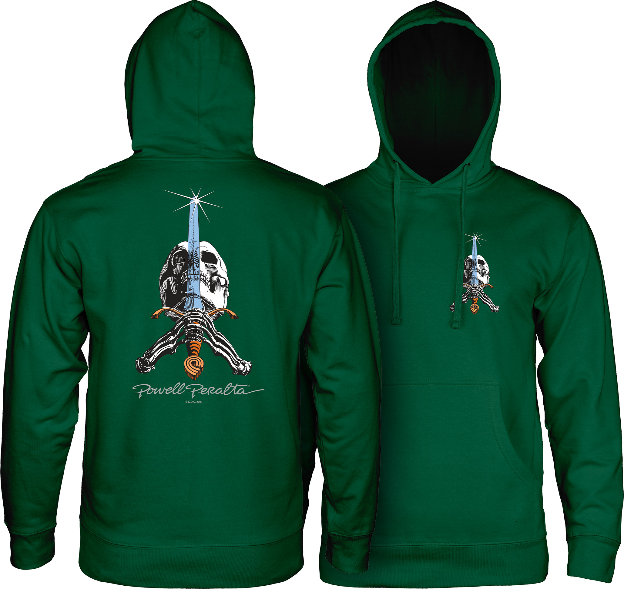 Powell Peralta Skull & Sword Hooded Sweatshirt Mid Weight Alpine Powell Peralta Skull & Sword Hooded Sweatshirt Mid Weight Alpine