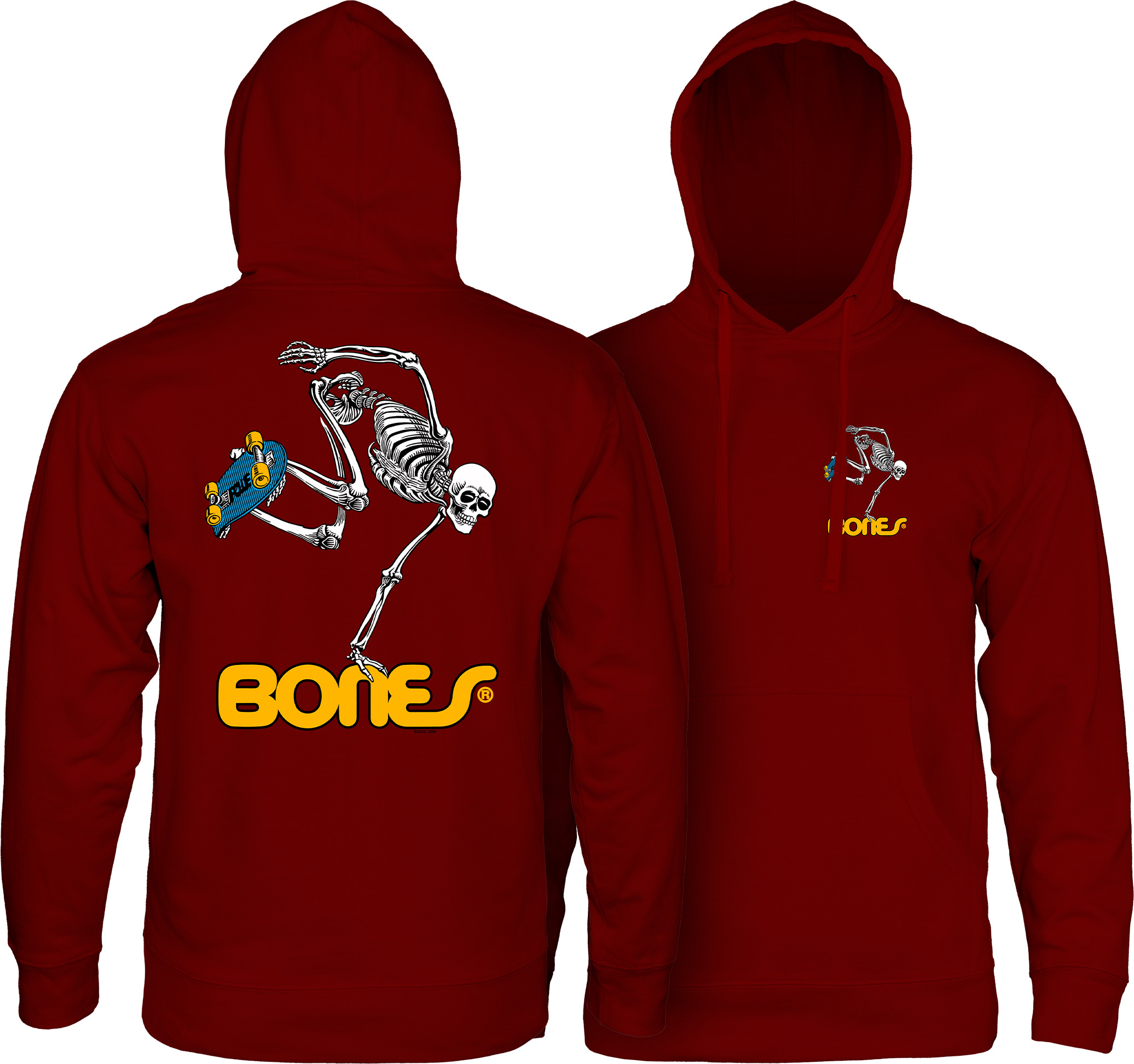Powell Peralta Skateboard Skeleton Hooded Sweatshirt Mid Weight