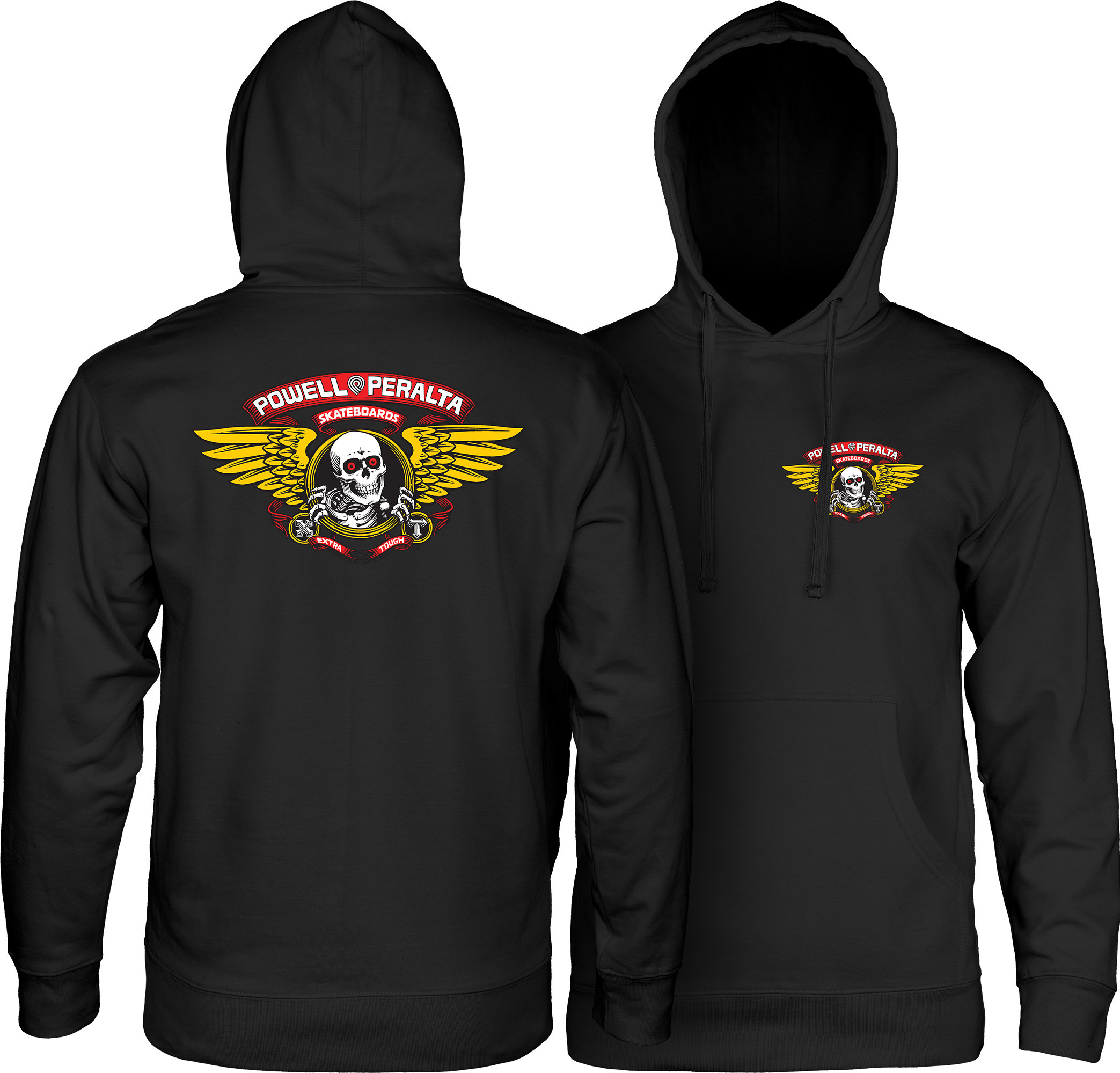 Powell Peralta Winged Ripper Hooded Sweatshirt Black - Skate One