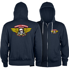 Powell Peralta Winged Ripper Lightweight Zip Hoodie Navy