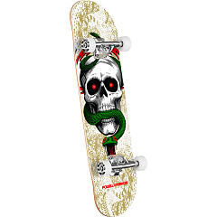 Powell Peralta Skull & Snake Birch Complete Skateboard White/Metallic Gold - 7.75 x 31.08