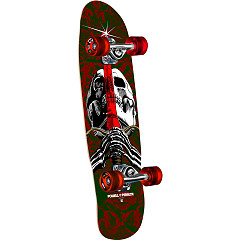 Powell Peralta Classic Cruiser Skull & Sword Birch Skateboard Complete Green/Red - Shape 186 - 8 x 30