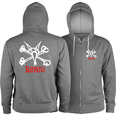 Powell Peralta Rat Bones Lightweight Zip Hoodie Gunmetal Heather