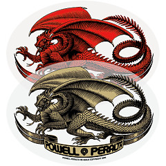 Powell Peralta Oval Dragon Sticker (Singles) - Red and Gold