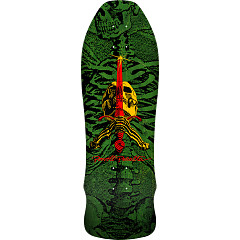 Powell Peralta Geegah Skull & Sword Reissue Green Stain Skateboard Deck - 9.75 x 30