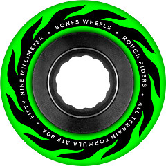 BONES WHEELS ATF Rough Rider Skateboard Wheels ETERNAL FLAME 59MM ROUGH RIDERS 80A GRN 4PK