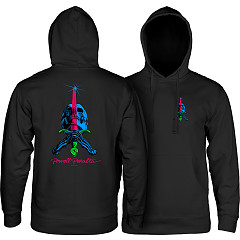 Powell Peralta Skull & Sword Hooded Sweatshirt Mid Weight Blacklight