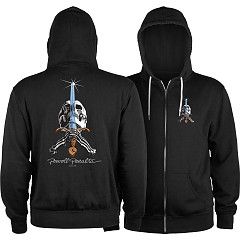 Powell Peralta Skull & Sword Lightweight Zip Hoodie Black