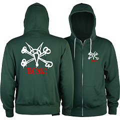 Powell Peralta Rat Bones Lightweight Zipper Hooded Sweatshirt Alpine Green