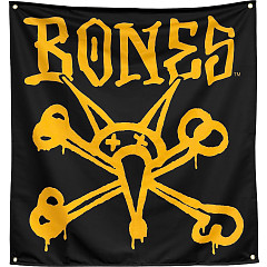 BONES WHEELS Vato Rat Banner 34" x 36" Blk/Gld