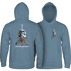 Powell Peralta Skull & Sword Hooded Sweatshirt Mid Weight Storm Blue