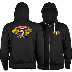 Powell Peralta Winged Ripper Lightweight Zip Hoodie Black