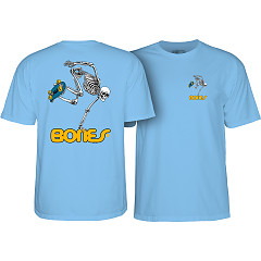 Powell Peralta Skateboarding Skeleton T-Shirt Baby Blue