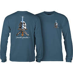 Powell Peralta Skull & Sword L/S Shirt Indigo Blue