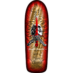 Powell Peralta OG Skull & Sword Reissue Skateboard Deck Gold Foil - 10 x 30
