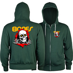 Powell Peralta Ripper Lightweight Zipper Hooded Sweatshirt Alpine Green