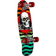 Powell Peralta Classic Cruiser Ripper Birch Skateboard Complete Red/Aqua Fade - Shape 187 - 7.5 x 24