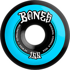 BONES WHEELS OG Formula Skateboard Wheels WIDE 100'S 52 V4 ORIGINAL FORMULA 100A BLK 4PK