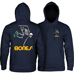 Powell Peralta Skateboard Skeleton Hood Sweatshirt Mid Weight Navy