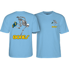 Powell Peralta Skateboarding Skeleton YOUTH T-shirt - Carolina blue