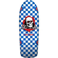 Powell Peralta OG Ripper Checker Reissue Skateboard Deck Blue Veneer - 10 x 30