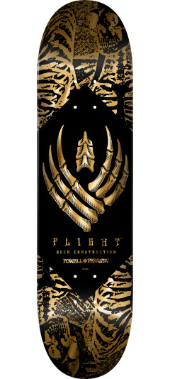 Powell Peralta Skeleton Gold Foil FLIGHT Skateboard Deck - 8.63" K26