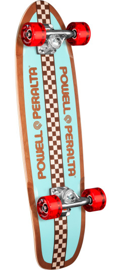 Powell Peralta Sidewalk Surfer Retro Checker Birch Cruiser Complete Skateboard - 8.37 x 28.20