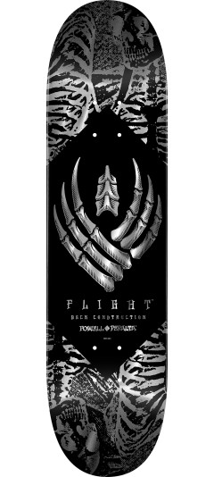 Powell Peralta Skeleton Silver Foil FLIGHT Skateboard Deck - 8.25 K26