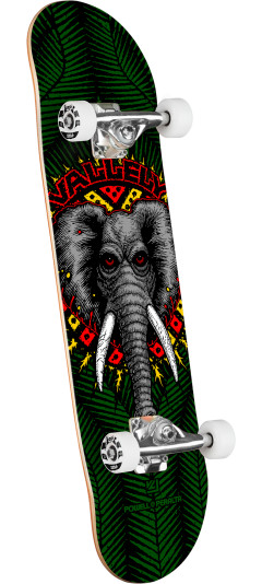 Powell Peralta Mike Vallely Elephant Birch Complete Skateboard Green - 7.5 x 30.7