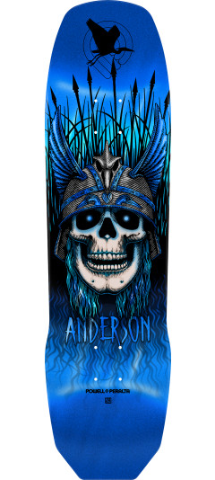 Powell Peralta Pro Andy Anderson Heron 7-Ply Maple Skateboard Deck Blue Foil - 8.45 x 31.8