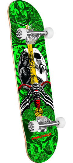 Powell Peralta Skull & Sword Birch Complete Skateboard Green - 8 X 31.45
