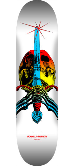 Powell Peralta Skull & Sword Skateboard Deck Yellow Fade / White - Shape 243 - 8.25 x 31.95