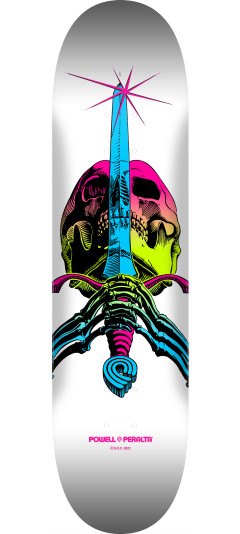 Powell Peralta Skull & Sword Skateboard Deck Lime Fade / White - Shape 246 - 9 x 32.95