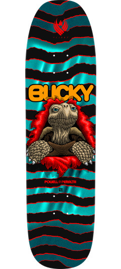 Powell Peralta Pro Bucky Lasek Tortoise FLIGHT® Turquoise Foil Skateboard Deck - 8.62 x 32.2