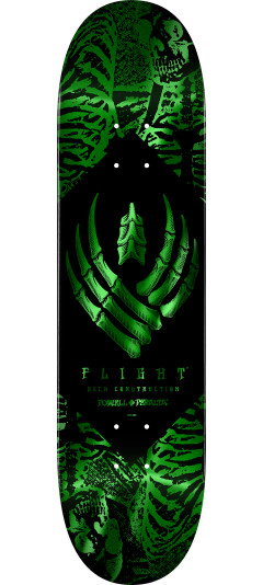Powell Peralta Skeleton Green Foil FLIGHT BLEM Skateboard Deck - 8.5" K26