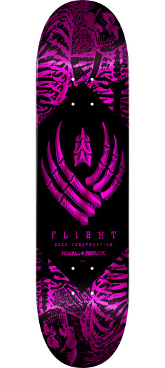 Powell Peralta Skeleton Foil Pink FLIGHT® BLEM Skateboard Deck - 8" K26