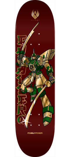 Powell Peralta Steve Caballero Gundam FLIGHT Skateboard Deck Burgundy / Gold Foil - Shape 243 - K20 8.25 x 31.95